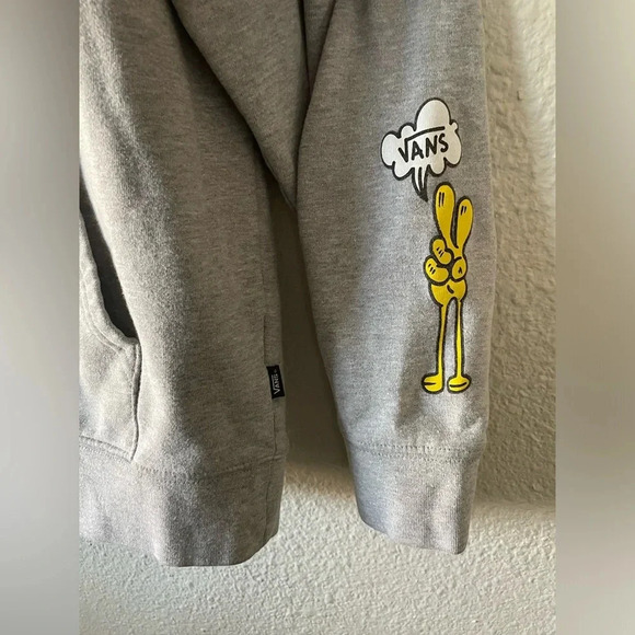Vans Off the Wall Hoodie Sweatshirt Pullover No Bad Trips Better Daze Gray S - Picture 8 of 13